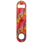 Waterverf rood geel speed flessenopener (Achterkant)