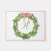 Waterverf Rood Gestreepte Boegkrans Monogram Deurmat (Voorkant)