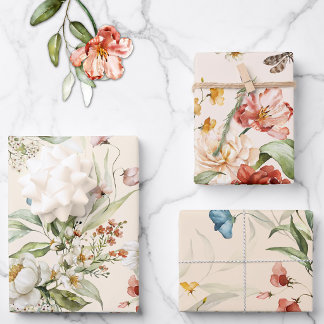 Waterverf Rood Goud Nederlands Stilleven Bloemstuk Inpakpapier Vel