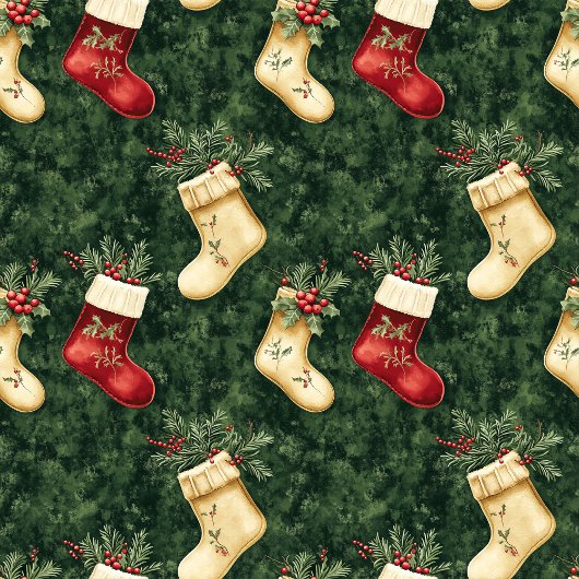 Waterverf rood groen kerstkous servetten