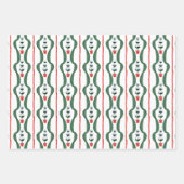 Waterverf Rood & Groen Kerstmis Topiary Inpakpapier Vel (Voorkant 3)