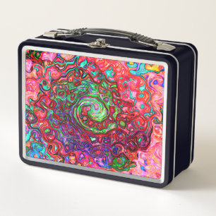 Waterverf Rood Groovy Abstract Retro Vloeibare Dra
