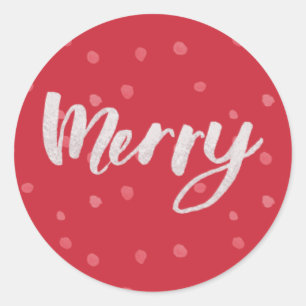 Waterverf Rood kerstfeest/feestdag Ronde Sticker