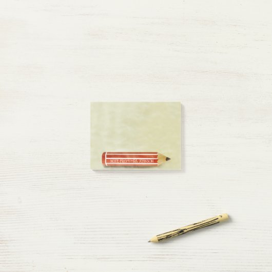 Waterverf Rood Potlood Post-it® Notes (Op bureau)