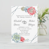 Waterverf Rood Succulent Kaart (Staand voorkant)