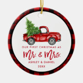 Waterverf rood voetstuk penseel Script Keramisch Ornament (Voorkant)