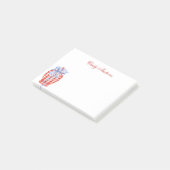 Waterverf Rood & Wit Gingham Bow Ginger Jar Post-it® Notes (Schuin)