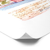 Waterverf Rood wit oplaadvlak Poster (Hoek)