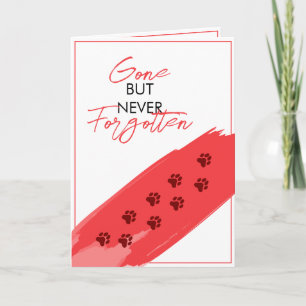 Waterverf Rood & Wit Poot Print Huisdier Verlies S Kaart