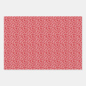 Waterverf Rood-witte kerstfeestjes Inpakpapier Vel (Voorkant 2)