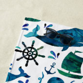 Waterverf roodbaars Octopus Patroon Kinder Nautisc Strandlaken (In situ)