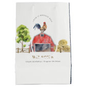 Waterverf Roodbaarzen Boerderij Medium Cadeauzakje (Achterkant)