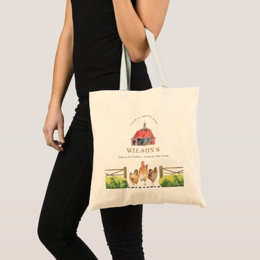 Waterverf Roodbaarzen Boerderij Tote Bag (Voorkant (product))