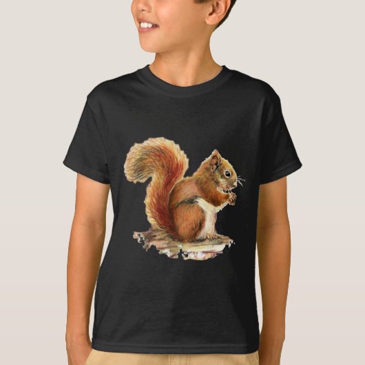 Waterverf Roodeekhoorn Natuur T-shirt (Voorkant)