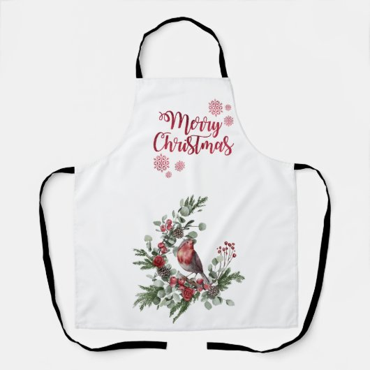 Waterverf Roodkardinaal vogel Wreate Schort (Voorkant)