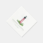 Waterverf Roodvuurtoren Beach Wedding Servet (Hoek)