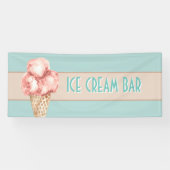 Waterverf roomstaaf stijl Blauw Roze Spandoek (Horizontaal)