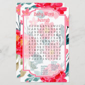 Waterverf roos Baby shower Word Search Game (Voorkant / Achterkant)