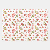 Waterverf Roos Bird Heart Pattern Valentijnsdag Inpakpapier Vel (Voorkant)