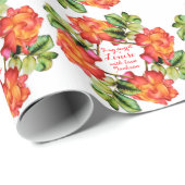 waterverf roos bloem aangepaste expressie cadeaupapier (Rol Hoek)