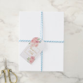 Waterverf Roos Bloem Cadeaulabel (Met Touw)