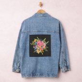 Waterverf Roos Floral Bouquet Denim Jacket (Hangar)