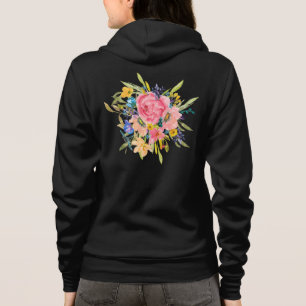 Waterverf Roos Floral Bouquet Hoodie