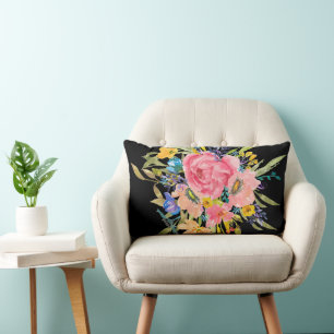 Waterverf Roos Floral Bouquet Kussen