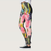 Waterverf Roos Floral Bouquet Leggings (Links)
