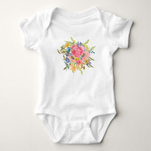 Waterverf Roos Floral Bouquet Romper