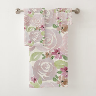 Waterverf roos florale pleister bad handdoek