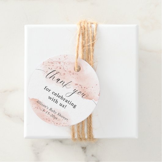 Waterverf roos goud roze wit dank u bedankjes labels (In situ)