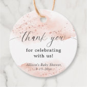 Waterverf roos goud roze wit dank u bedankjes labels (Voorkant)