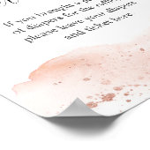 Waterverf roos goudroze meid Diaper bord Poster (Hoek)