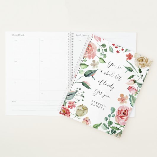 Waterverf Roos Inspirerend Citaat Planner (Display)