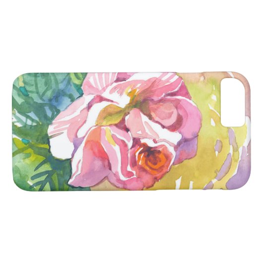Waterverf Roos is een uniek jouw Case-Mate iPhone Case (Achterkant (Horizontaal))