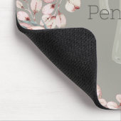 Waterverf Roos krans gepersonaliseerd | Sage Green Muismat (Hoek)