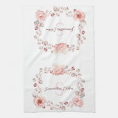 Waterverf Roos krans gepersonaliseerd Theedoek (Verticaal)