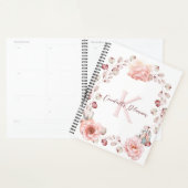 Waterverf Roos krans gepersonaliseerd | Wit Planner (Display)