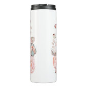 Waterverf Roos krans gepersonaliseerd | Wit Thermosbeker (Achterkant)