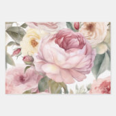 WATERVERF ROOS PEONY DECORATIEF PAPIER INPAKPAPIER VEL (Voorkant 2)