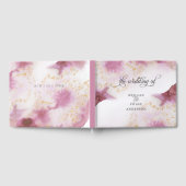 Waterverf Roos Quartz Gold Geode BarefootBride™ Gastenboek (Volledig)