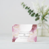 Waterverf Roos Quartz Gold Geode BarefootBride™ Visitekaartje (Staand voorkant)