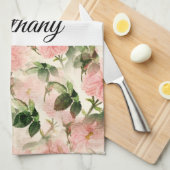 Waterverf Roos ventilatormonogram Theedoek (Quarter Fold)