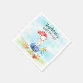 Waterverf Rooster Baby shower Boerderij Servet (Hoek)