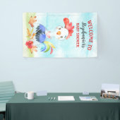 Waterverf Rooster Baby shower Boerderij Spandoek (Beurs)