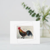 Waterverf Rooster Briefkaart (Staand voorkant)