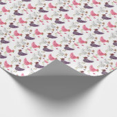 Waterverf Rooster Floral Pattern Cadeaupapier (Hoek)