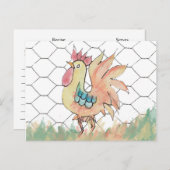 Waterverf Rooster Recept Kaart (Voorkant / Achterkant)