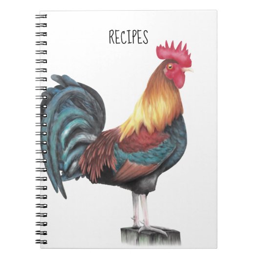 Waterverf Rooster Recipe Notitieboek (Voorkant)